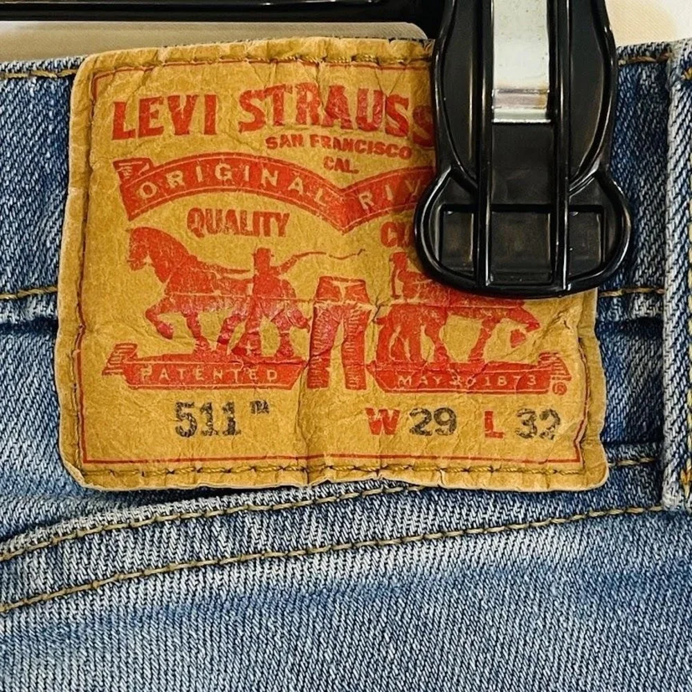 Levis 511 Jeans Mens 29x32 Blue‎ Slim Fit Stretch Denim Tapered Leg Lightweight